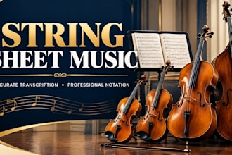 transcribe string instruments into professional sheet music for violin and cello