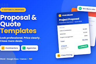 do contractor or marketing agency proposal quote design sales proposal template