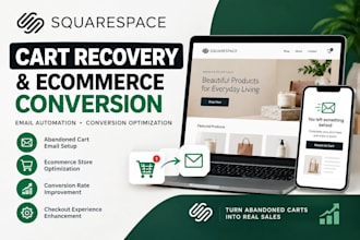 set up squarespace abandoned cart recovery and ecommerce conversion