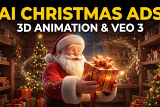 create a stunning ai christmas video animation greeting or intro, kids ai video