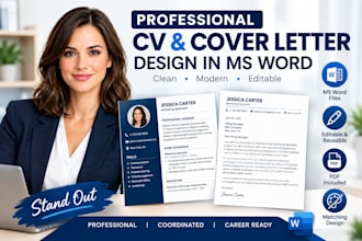 design a professional CV and cover letter in ms word