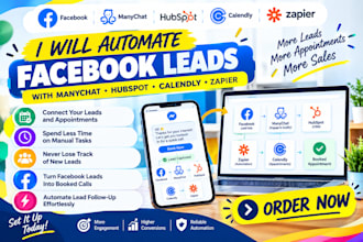 automate facebook leads with manychat hubspot calendly and zapier