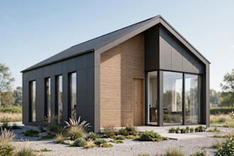 design modern small house plan with 3d rendering