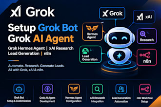 setup grok bot grok ai agent grok hermes agent xai research lead generation n8n