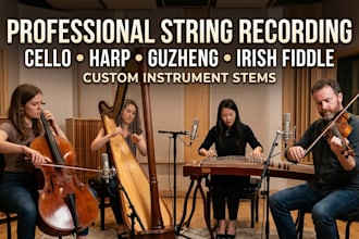 record professional cello harp guzheng or irish fiddle stems for your music