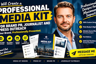 create a professional media kit for brand PR, journalist and press outreach