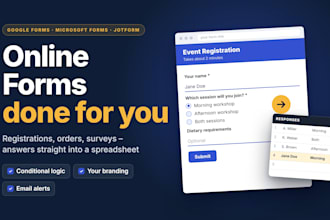 create a google form, microsoft form or jotform for you