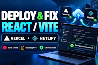 fix and deploy react vite apps on vercel or netlify