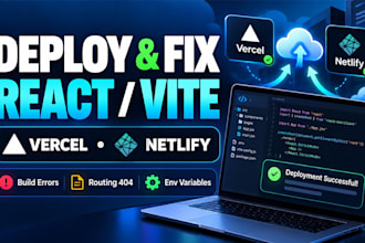 fix and deploy react vite apps on vercel or netlify