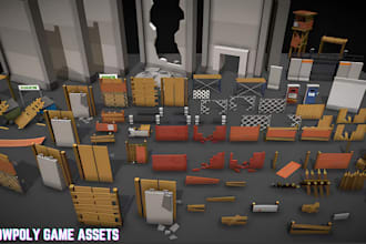 create low poly, retro 3d game assets and props, stylized assets for your game
