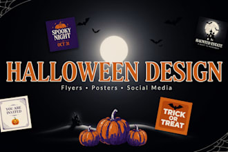 design spooky halloween flyers, posters, invitations, and social media