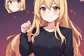 draw your anime girl original character or fanart