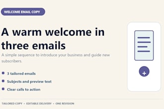 write 3 welcome emails for your small business