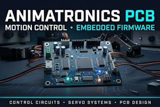 design animatronics pcb, control circuits, motion control and  firmware