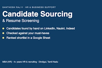 do candidate sourcing and resume screening for your hiring