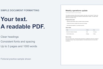 format your text into a clean and readable PDF document