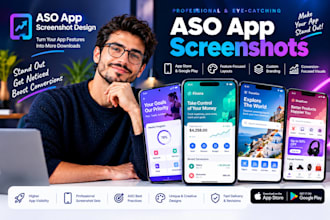 create aso app screenshots app store graphics mobile UI visual conversion design