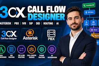call flow designer cfd 3cx asterisk call center phone routing ivr did sip pbx ai