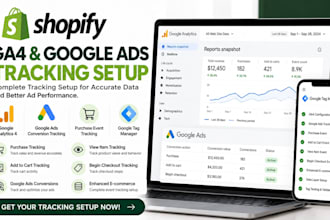 set up shopify ga4, google ads conversion tracking and purchase event tracking