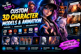 create custom 3d character models, port models and make sfm animations