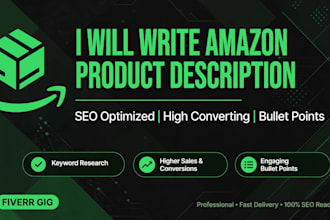 write SEO optimized amazon product description