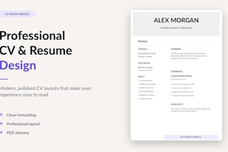 design and format a professional CV or resume