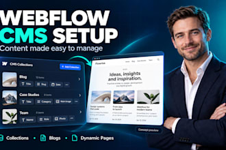 set up webflow cms collections, blogs, and dynamic pages