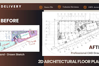 redraw and edit 2d autocad architectural floor plans