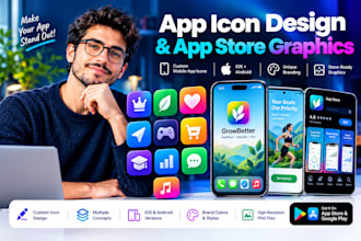 create app icon design mobile app icons app store graphics branding visuals pack