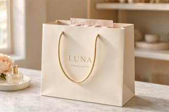 create premium shopping bag packaging design for your brand