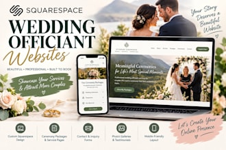 design a squarespace website for wedding officiants
