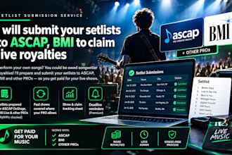 submit your setlists to ascap, bmi to claim live royalties