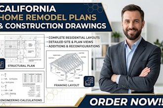 draft home remodeling plans and construction drawings in california