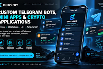 develop custom telegram bots, mini apps and crypto apps