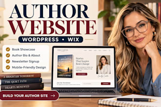 build a wordpress or wix author website with book showcase and newsletter signup