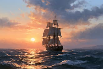 create ship oil painting for you
