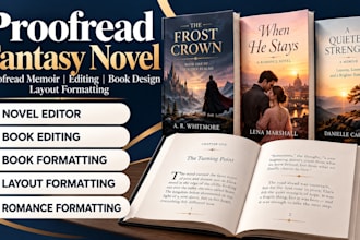 proofread fantasy novel proofread memoir editing book design layout formatting