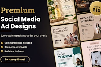 design instagram , facebook and youtube ads banner