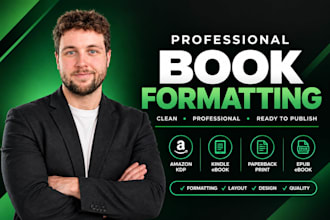 do professional book formatting, kdp interior layout and epub design