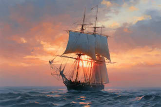 create ship oil painting for you