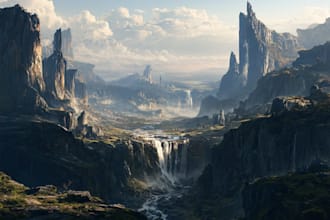 illustrate a magical fantasy environment for games and stories