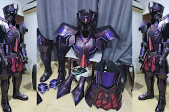 do 3d cosplay creation wearable 3d fantasy knight armor 3d helemt 3d anime props