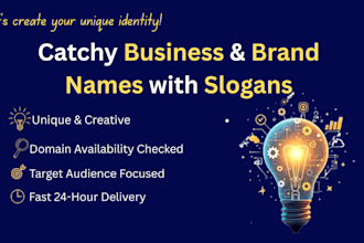 create unique business name brand name and slogan ideas for you