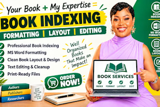 do book indexing, book formatting, book layout, text indexing, book editing