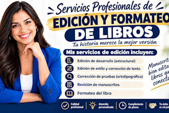 realizar la edición y el formato de libros, corregiré y maquetaré tu libro