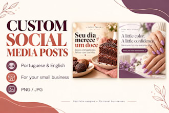 design a custom social media post in portuguese or english