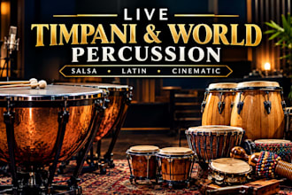 record live timpani, salsa and world percussion for your music