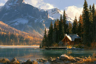 beautiful landscape illustration art