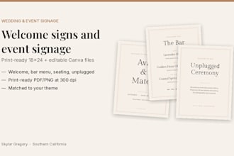 design elegant wedding welcome signs and event signage in canva
