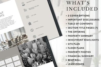 design commercial real estate offering memorandum and investment booklet